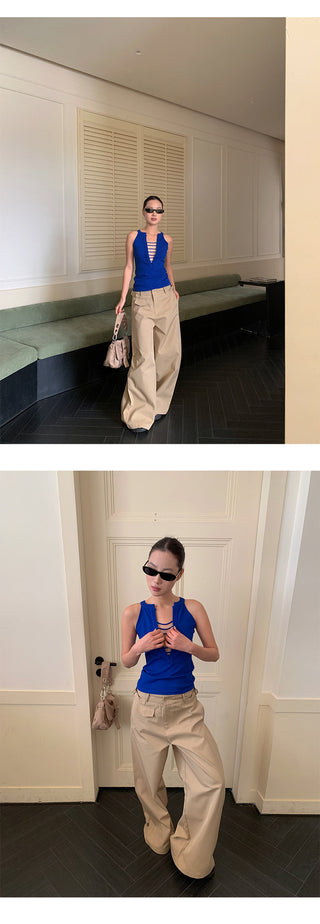 wide-leg suit pants