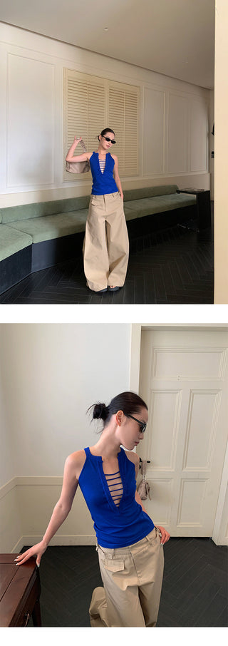 wide-leg suit pants