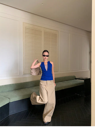 wide-leg suit pants