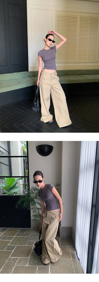 wide-leg suit pants