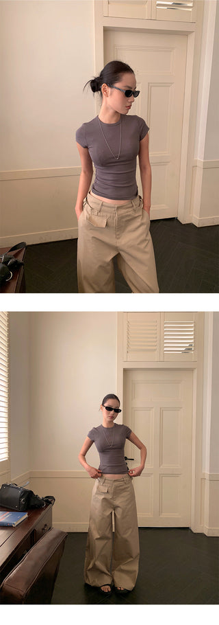 wide-leg suit pants