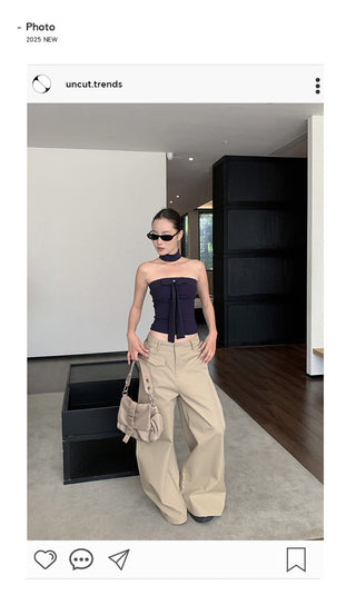 wide-leg suit pants