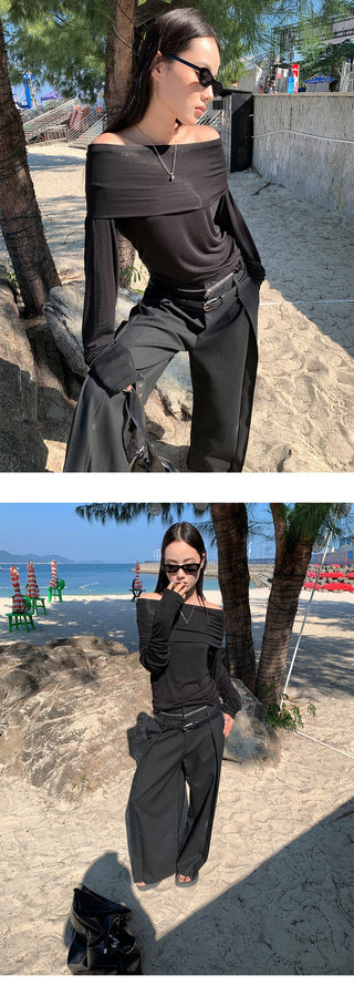zipper wide pants 01
