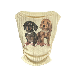 puppy print Tops