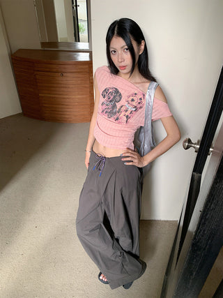 puppy print Tops