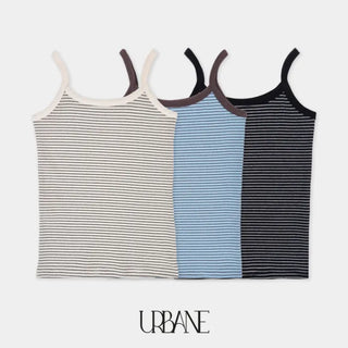 Waffle stripe sleeveless top (3c)