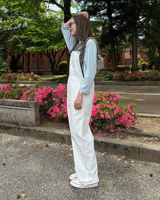 Cotton wide overalls