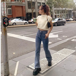 Pocket Flare Fit Denim Pants