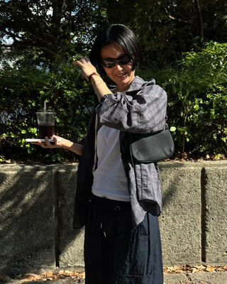 Checked hoodie shirt