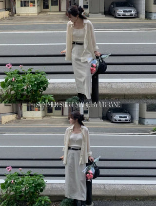 Loose-fit linen shirt (4c)