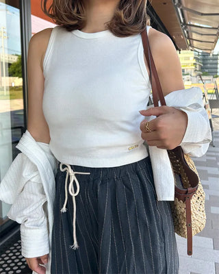 Slim ribbed sleeveless top