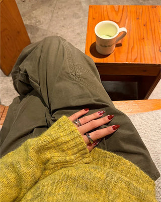 Henley neck round long knit