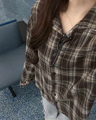 Oversized check shirt