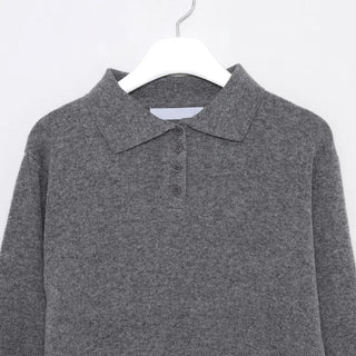 Half-button collar knit