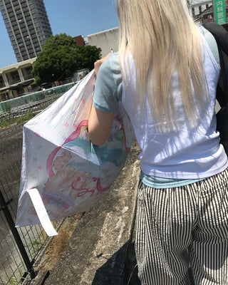Lightweight parasol with cat print