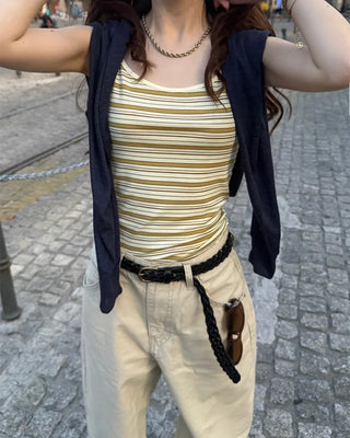 Striped slim camisole