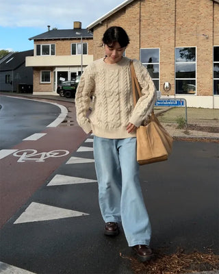 Wide-fit denim pants