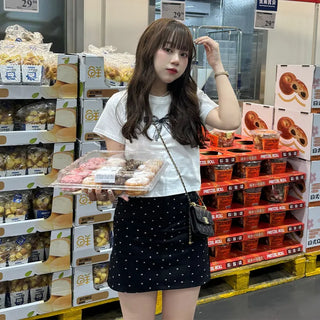 Ribbon print T-shirt