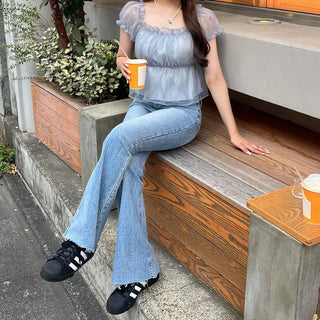 Flared Fit Denim Pants