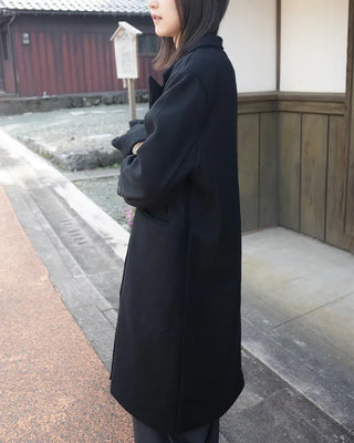 Classic double-breasted long coat