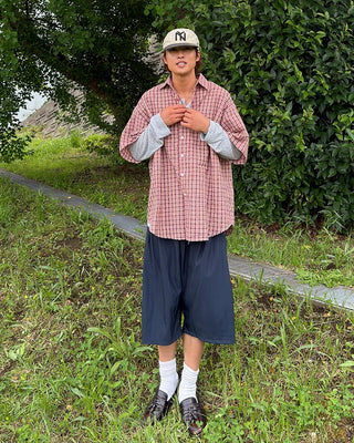 Two-pleat easy shorts