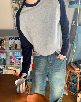 (Unisex) Raglan Bicolor Long-Sleeve T-Shirt