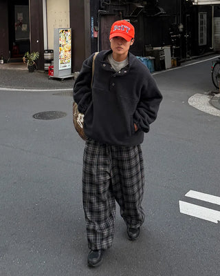 Half-neck button fleece