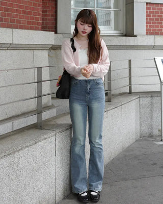 Round neck basic cardigan