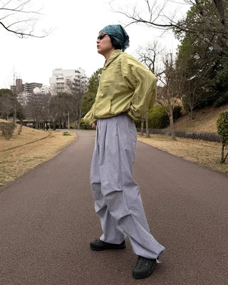 Color-block striped pants
