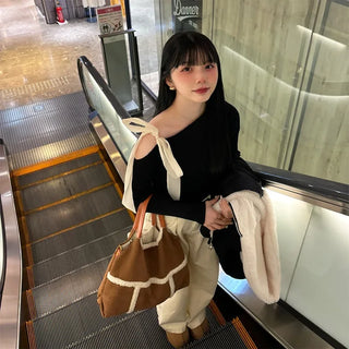 Sheepskin tote bag