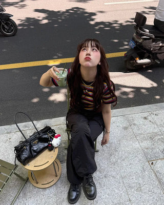 Side Shirring Ribbon Cargo Pants