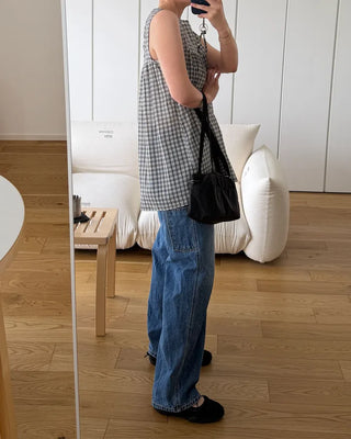 Checked long blouse