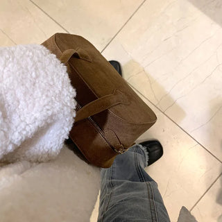 Square suede bag