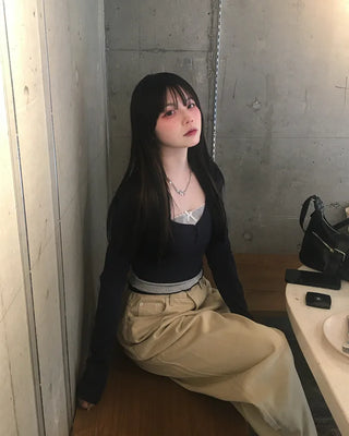 Wide-fit cotton pants