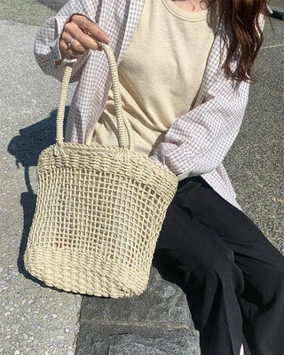 Rattan Mesh Shoulder Bag
