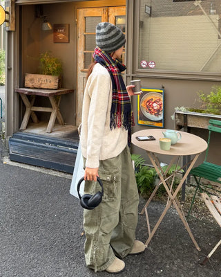 Vintage cargo wide pants