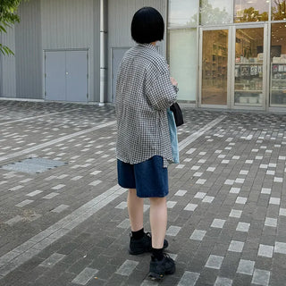 Checked sheer shirt