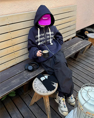 Lettering Hooded Parka