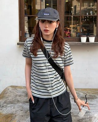 Multi-border ringer T-shirt