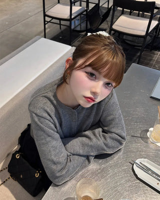 Crop Round Knit Cardigan