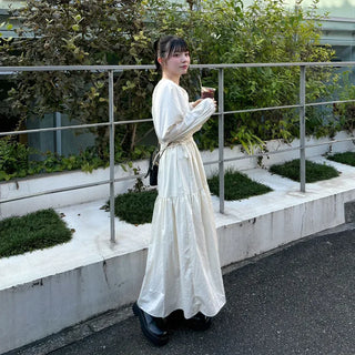 Shirred String Long Dress