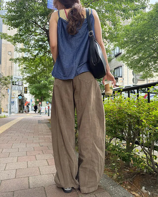 Wide-leg collar pants