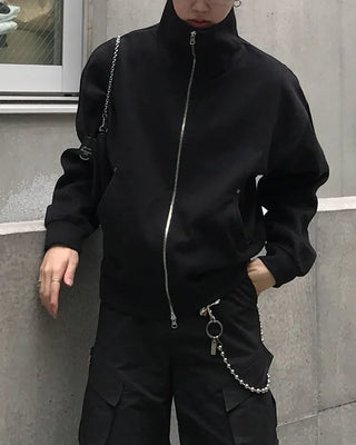 High-neck zip jacket