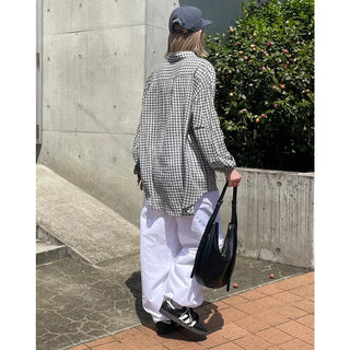 Unisex seersucker check shirt