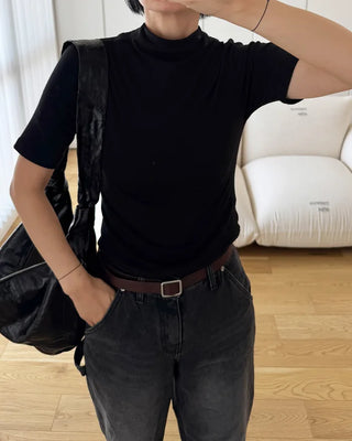 Half-neck short-sleeved T-shirt