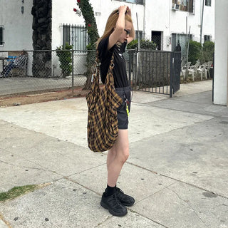 Vintage check shoulder bag