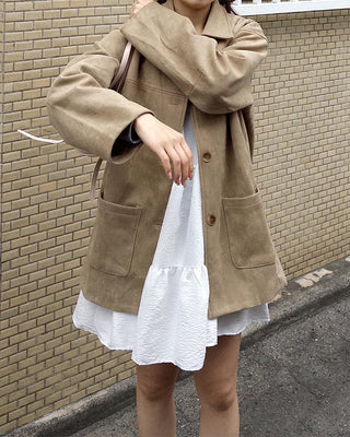 Single suede jacket