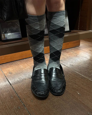 Argyle knee socks