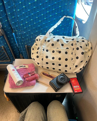 Dot Pocket Boston Tote Bag