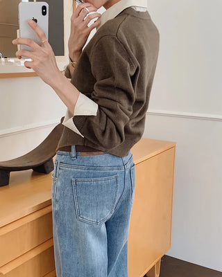 Layered knit cardigan
